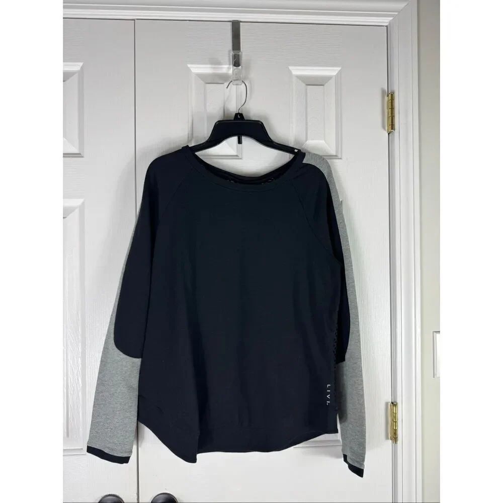 NWT Livi Active Womens Black Blouse Size 10/12